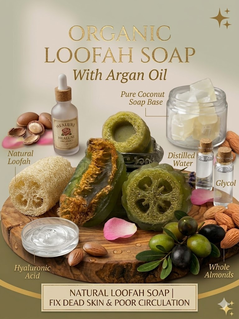 Handmade Organic Loofah Soap for Exfoliation