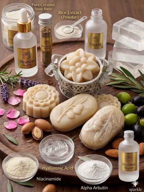 Organic Rice Soap with Coconut, Rice Extract, Niacinamide, and Hyaluronic Acid