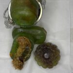 Handmade natural loofah soap in oval, floral, and gift shapes.