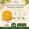 Niacinamide soap ingredients and benefits infographic - Healuxe Organics