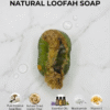 Close-up of organic dried fiber in natural loofah soap for exfoliation.