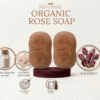 Organic rose soap with Alpha Arbutin, Rose Extract, and Hyaluronic Acid.